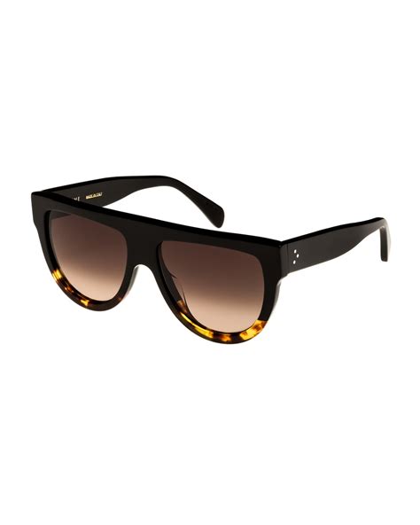 celine flattop two tone shield sunglasses|celine 60mm flat top sunglasses.